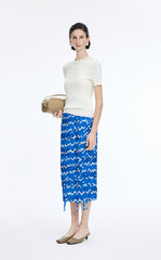 Knit Top / JNBY Silk Wool Cashmere Fitted Short Sleeve Sweater