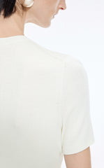 Knit Top / JNBY Silk Wool Cashmere Fitted Short Sleeve Sweater