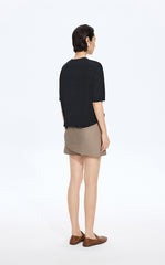 Knitwear / JNBY Cotton V-Neck Short Sleeve Knit Top