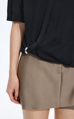 Knitwear / JNBY Cotton V-Neck Short Sleeve Knit Top