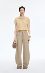 Knitwear / JNBY Floral Jacquard Cropped Knit Top