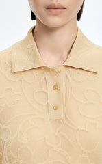 Knitwear / JNBY Floral Jacquard Cropped Knit Top