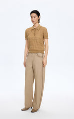 Knitwear / JNBY Textured Cotton Ruffle Knit Top