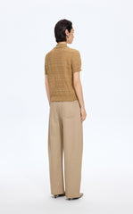 Knitwear / JNBY Textured Cotton Ruffle Knit Top