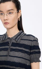 Knitwear / JNBY Textured Cotton Ruffle Knit Top