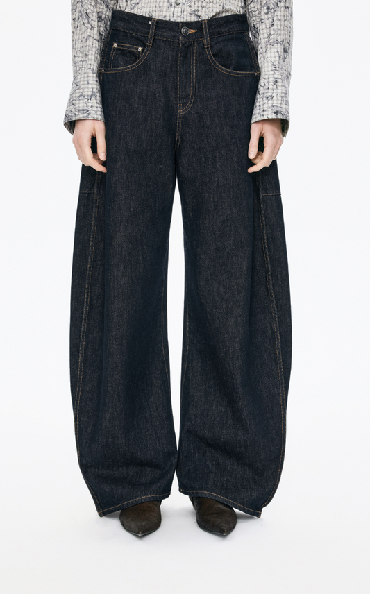 Pants / JNBY Banana-Leg Cuffed Extra-Long Jeans
