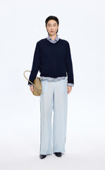 Pants / JNBY Cupro Straight-Leg Extra-Long Pants