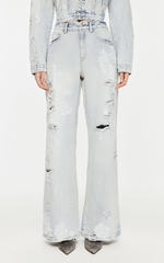 Pants / JNBY Distressed Wide-Leg Washed Jeans
