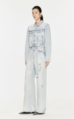 Pants / JNBY Distressed Wide-Leg Washed Jeans