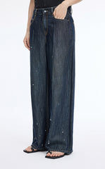 Pants / JNBY Embellished Wide-Leg Denim Jeans