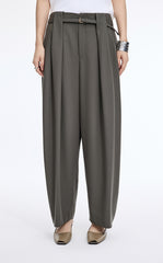 Pants / JNBY Pleated Waist Jacquard Wool Pants