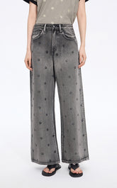 Pants / JNBY Polka-Dot Distressed Wide-Leg Jeans