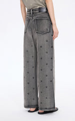 Pants / JNBY Polka-Dot Distressed Wide-Leg Jeans