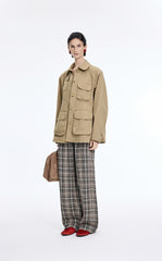 Pants / JNBY Relaxed Linen Plaid Straight Pants