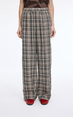Pants / JNBY Relaxed Linen Plaid Straight Pants