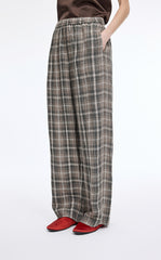 Pants / JNBY Relaxed Linen Plaid Straight Pants