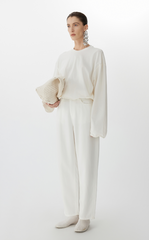 Pants / JNBY Tapered Frayed Hem Denim Trousers