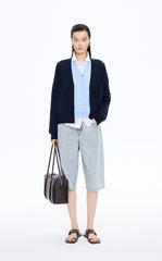 Pants / JNBY Washed Cropped Wide-Leg Denim Pants