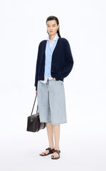 Pants / JNBY Washed Cropped Wide-Leg Denim Pants