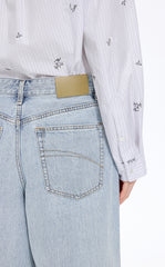 Pants / JNBY Washed Cropped Wide-Leg Denim Pants