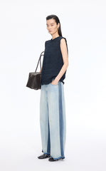 Pants / JNBY Wide-Leg Colorblock Denim Pants