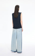 Pants / JNBY Wide-Leg Colorblock Denim Pants