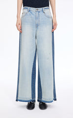 Pants / JNBY Wide-Leg Colorblock Denim Pants