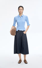 Pants / JNBY Wide-Leg Cropped Denim Pants