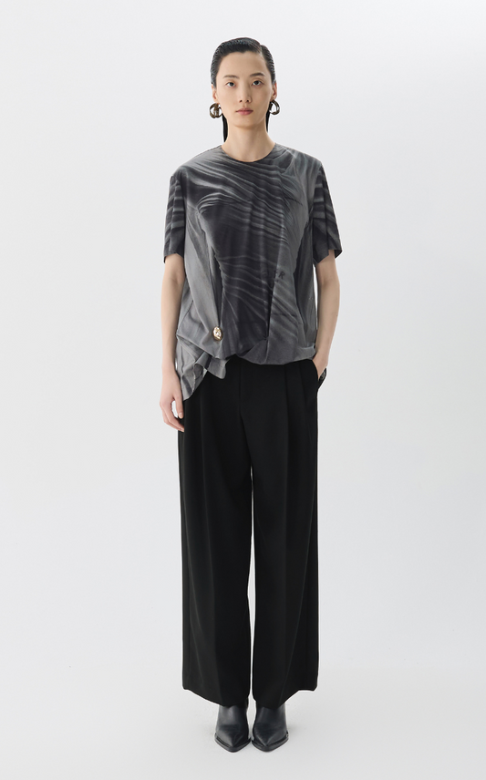 Pants / JNBY Wide-Leg Jacquard Wool Trousers