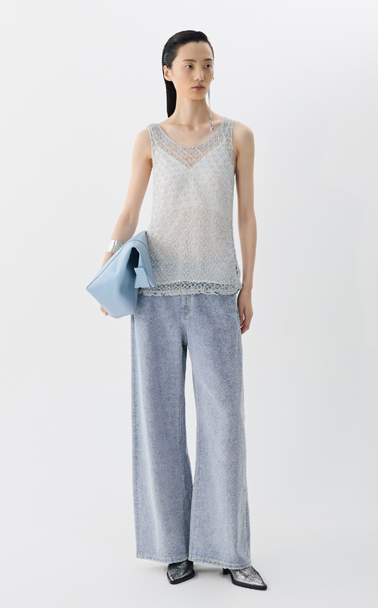 Pants / JNBY Wide-Leg Rolled Hem Denim Pants