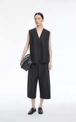 Pants / JNBY Wool Blend Cropped Wide-Leg Trousers