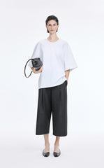 Pants / JNBY Wool Blend Cropped Wide-Leg Trousers
