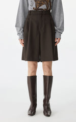 Pants / JNBY Wool Straight-Leg Cuffed Shorts