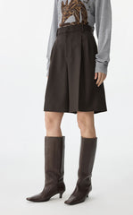 Pants / JNBY Wool Straight-Leg Cuffed Shorts