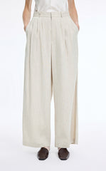 Pants / JNBY Linen Blend Wide-Leg Cuffed Pants