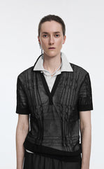 Polo Shirt / JNBY Layered Two-Piece Textured Jacquard Knit Polo