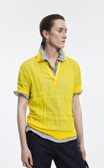 Polo Shirt / JNBY Layered Two-Piece Textured Jacquard Knit Polo