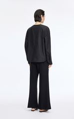 Shirt / JNBY Cotton Silk V-Neck Long Sleeve Top
