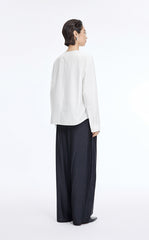 Shirt / JNBY Cotton Silk V-Neck Long Sleeve Top