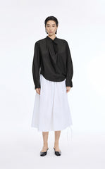 Shirt / JNBY Deconstructed Collar Cotton Blend Poplin Shirt