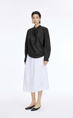 Shirt / JNBY Deconstructed Collar Cotton Blend Poplin Shirt