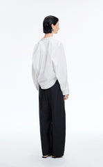 Shirt / JNBY Deconstructed Collar Cotton Blend Poplin Shirt