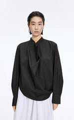 Shirt / JNBY Deconstructed Collar Cotton Blend Poplin Shirt