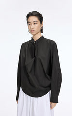 Shirt / JNBY Deconstructed Collar Cotton Blend Poplin Shirt