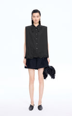 Shirt / JNBY Floral Cutwork Sleeveless Cotton Shirt