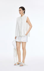 Shirt / JNBY Floral Cutwork Sleeveless Cotton Shirt