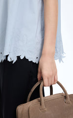 Shirt / JNBY Floral Cutwork Sleeveless Cotton Shirt