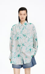 Shirt / JNBY Floral Print Oversize Cotton Shirt