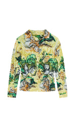 Shirt / JNBY Floral Print Ruched Fitted Shirt