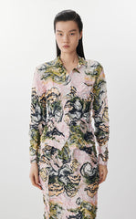 Shirt / JNBY Floral Print Ruched Fitted Shirt